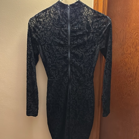 Windsor Black Sheer Patterned Mini Dress - Picture 5 of 6